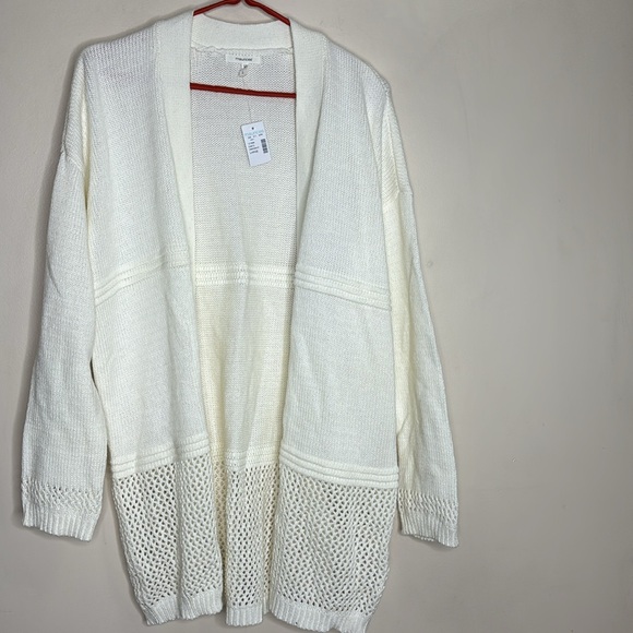 Maurices | White Long Sleeve Knit Cardigan | Oversized Top Perfect Layering NWT - Picture 4 of 7
